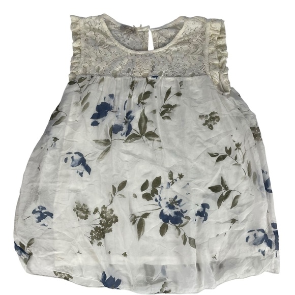 Bellambra 100% silk floral lace sleeveless lined blouse made in Italy Size L NWT - Picture 6 of 12